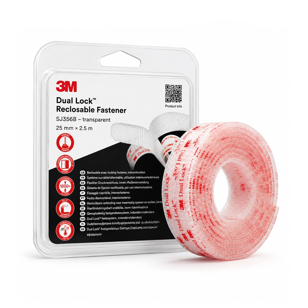 3M Dual Lock SJ356B (SJ3560) Trasparente 25 mm x 2,5 m